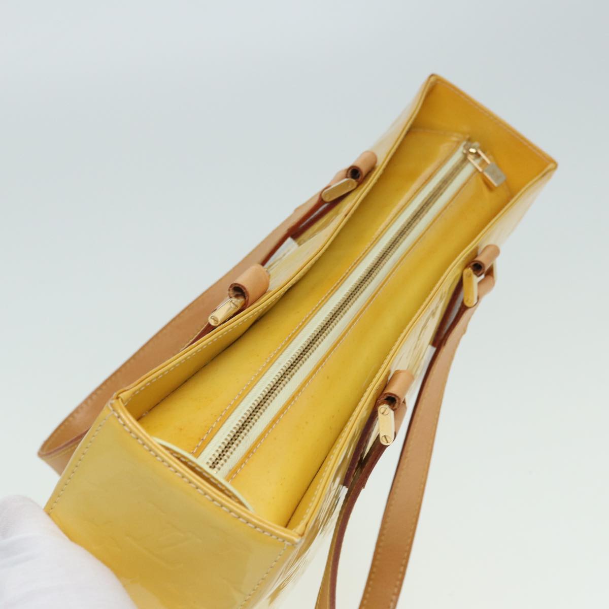 Louis Vuitton Columbus Yellow Patent Leather Tote Bag (Pre-Owned)