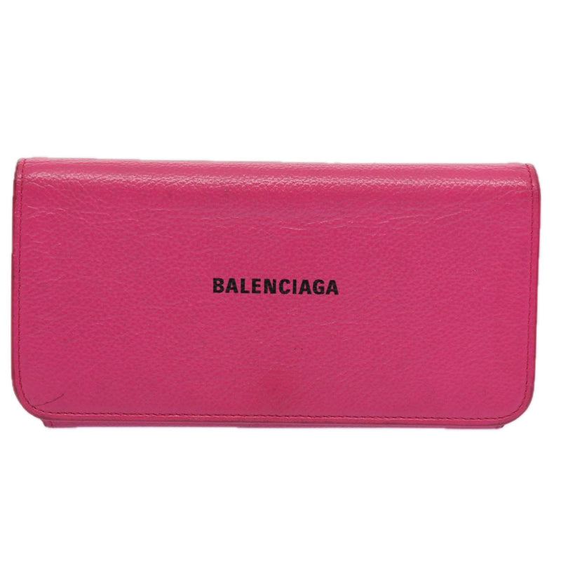 Balenciaga Cash Pink Leather Wallet  (Pre-Owned)