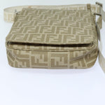 Fendi Zucca Beige Canvas Shoulder Bag (Pre-Owned)