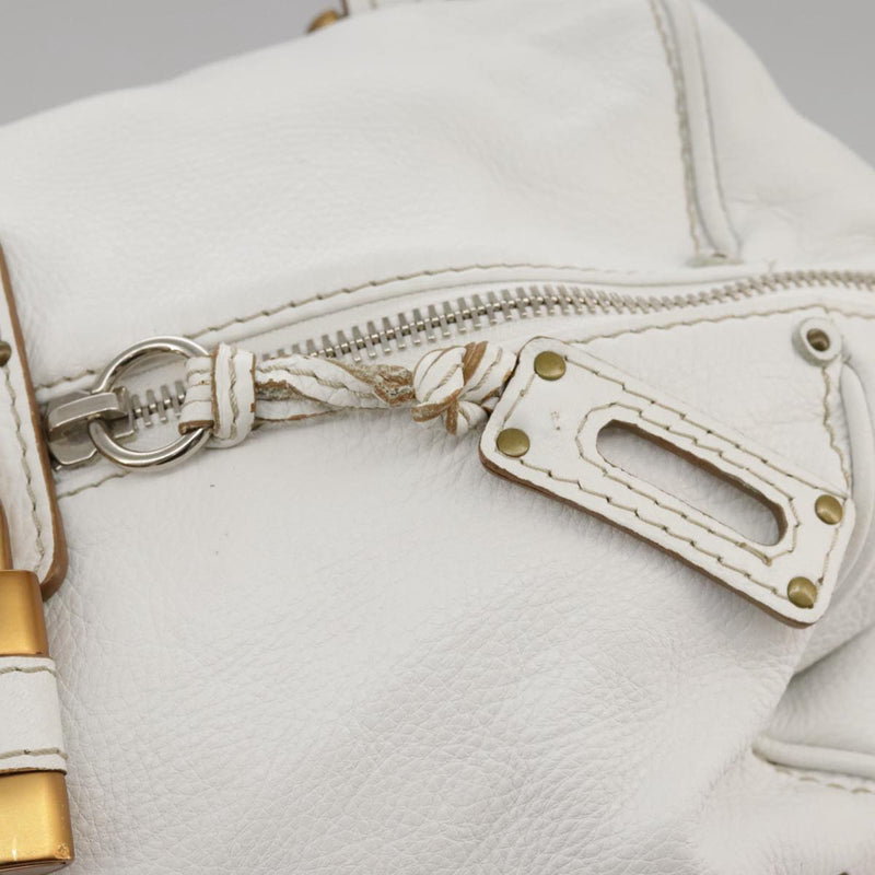 Chloé Paddington White Leather Shoulder Bag (Pre-Owned)