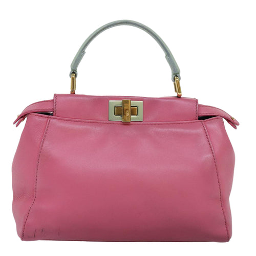 Fendi Peekaboo Pink Leather Handbag (Pre-Owned)