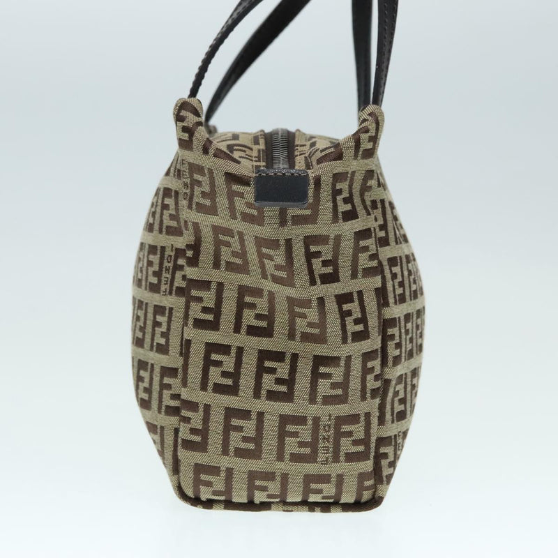 Fendi Zucca Beige Canvas Handbag (Pre-Owned)