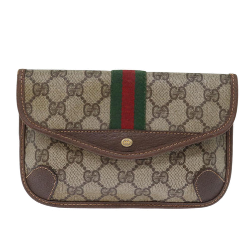 Gucci Sherry Beige Leather Clutch Bag (Pre-Owned)