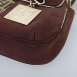 Fendi Baguette Burgundy Canvas Handbag (Pre-Owned)