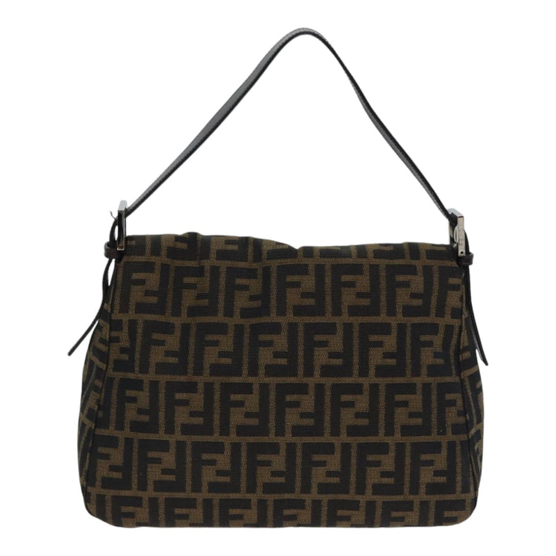 Fendi Mamma Baguette Brown Canvas Shoulder Bag (Pre-Owned)