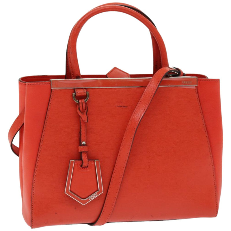 Fendi 2Jours Orange Leather Handbag (Pre-Owned)