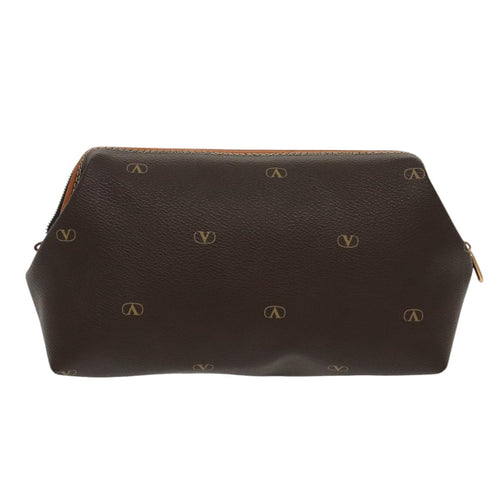 Valentino Garavani Brown Canvas Clutch Bag (Pre-Owned)