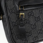 Gucci Gg Canvas Black Canvas Shoulder Bag (Pre-Owned)