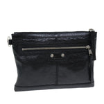 Balenciaga Clip L Black Leather Clutch Bag (Pre-Owned)