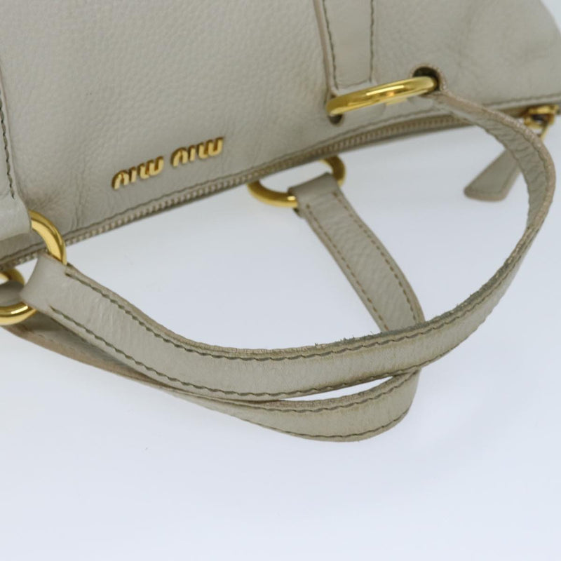 Miu Miu Vitello Beige Leather Handbag (Pre-Owned)