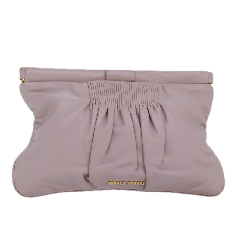 Miu Miu Pink Leather Clutch Bag (Pre-Owned)