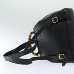 Gucci Bamboo Black Leather Backpack Bag (Pre-Owned)