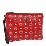 MCM Visetos Red Canvas Clutch Bag (Pre-Owned)