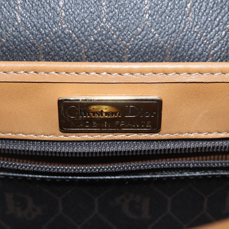 Dior Honeycomb Brown Canvas Shoulder Bag (Pre-Owned)