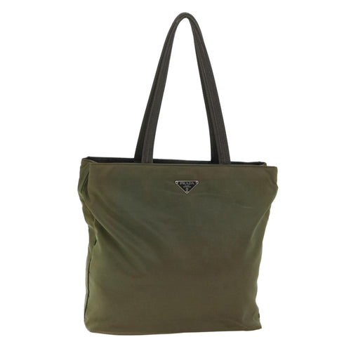 Prada Tessuto Khaki Synthetic Tote Bag (Pre-Owned)