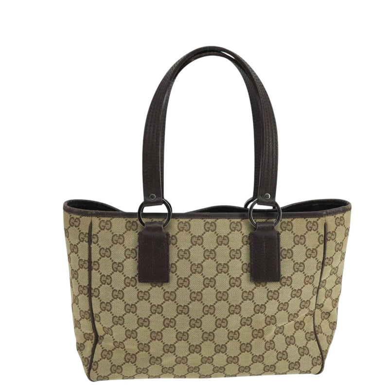 Gucci Gg Canvas Beige Canvas Handbag (Pre-Owned)