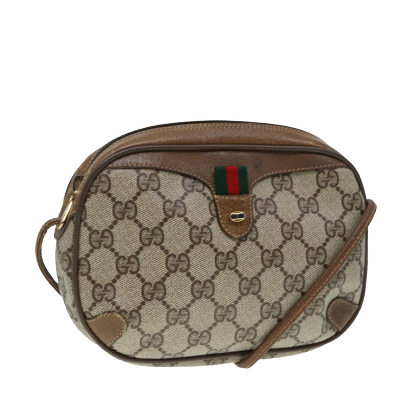 Gucci Gg Supreme Beige Canvas Shoulder Bag (Pre-Owned)