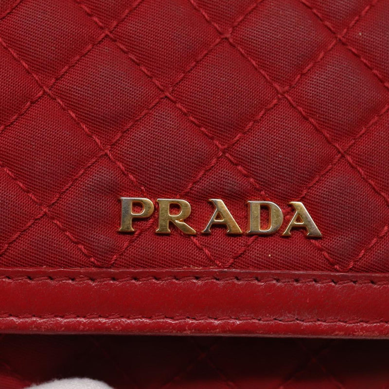 Prada Tessuto Red Synthetic Shoulder Bag (Pre-Owned)