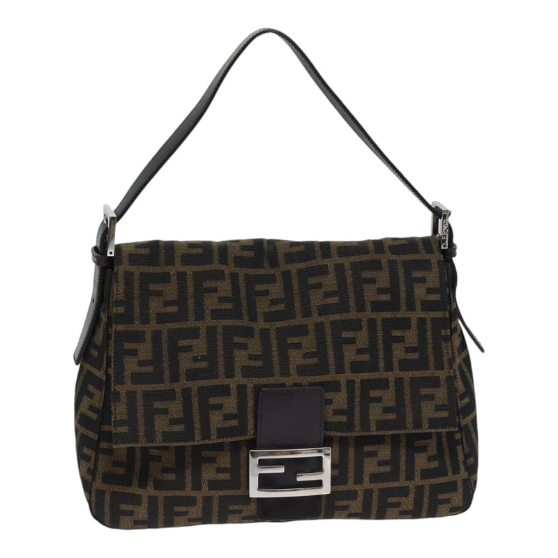 Fendi Mamma Baguette Brown Canvas Shoulder Bag (Pre-Owned)