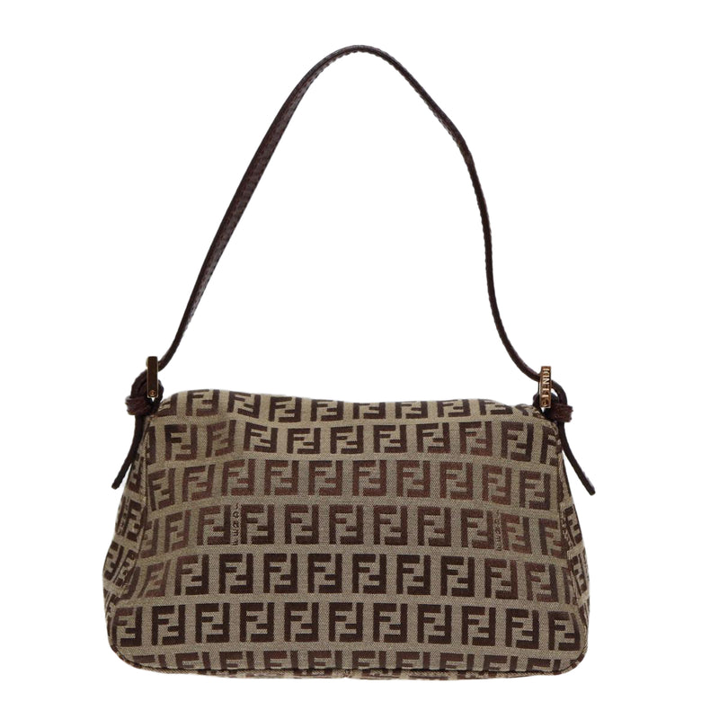 Fendi Mamma Baguette Brown Canvas Handbag (Pre-Owned)