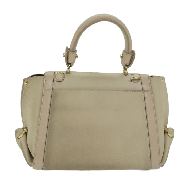 Salvatore Ferragamo Beige Leather Shoulder Bag (Pre-Owned)