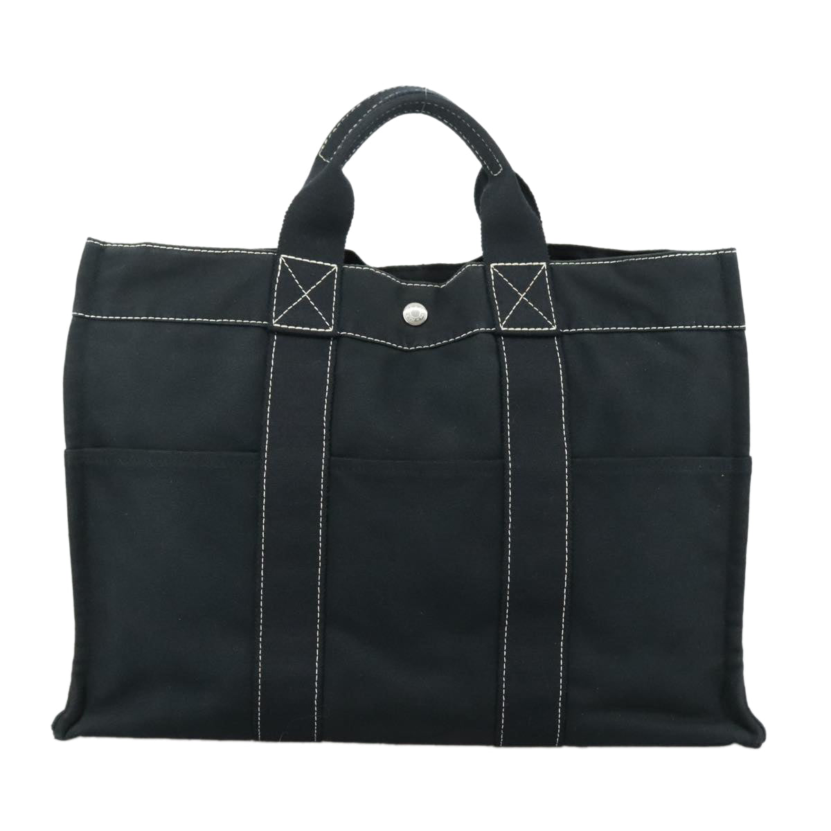 Hermès Fourre Tout Black Canvas Tote Bag (Pre-Owned)