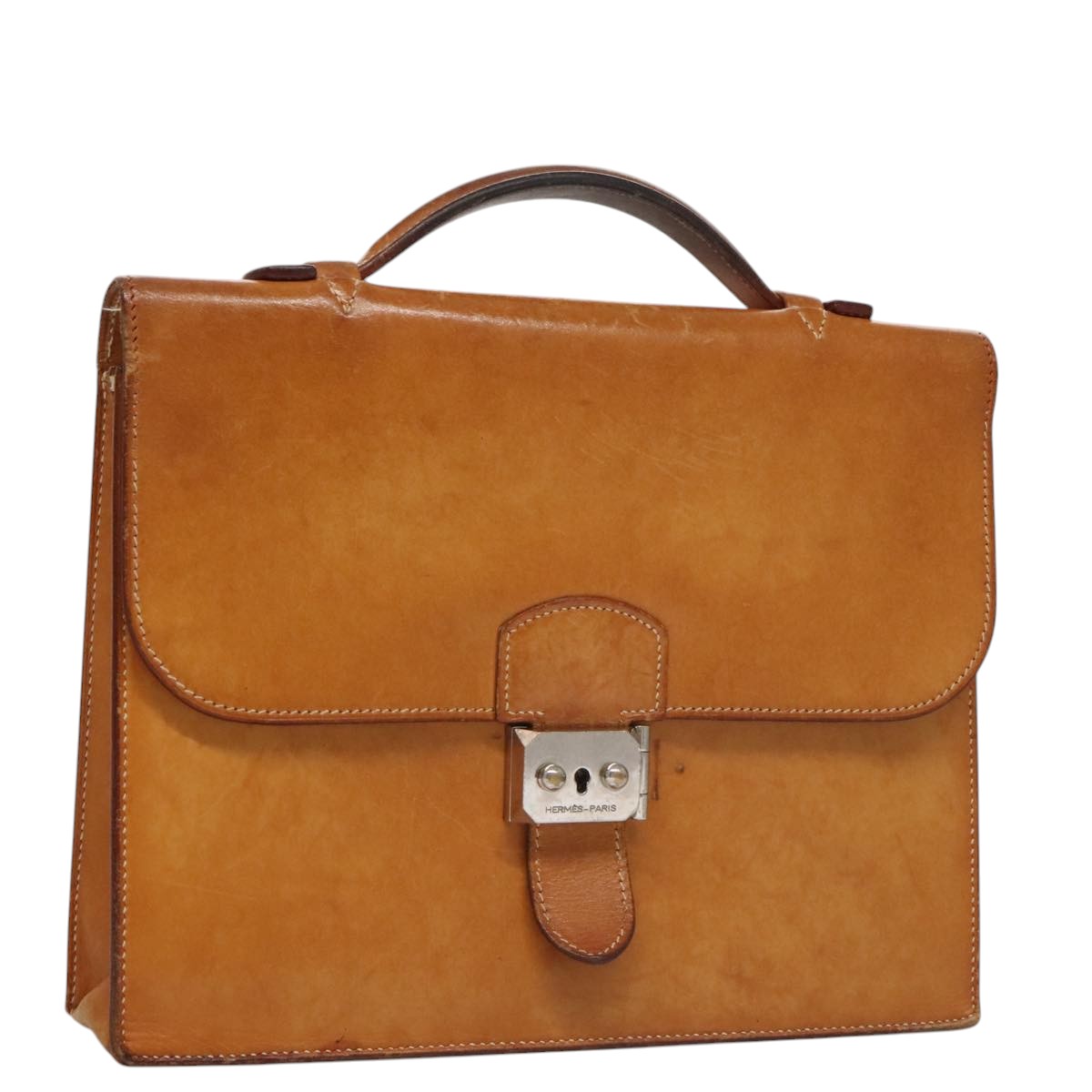 Hermès Sac À Dépèches Camel Leather Briefcase Bag (Pre-Owned)