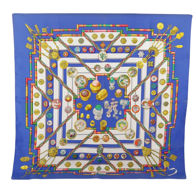 Hermès Carré 90 Blue Silk Scarf  (Pre-Owned)