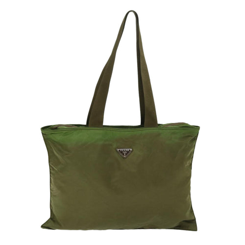 Prada Tessuto Khaki Synthetic Tote Bag (Pre-Owned)