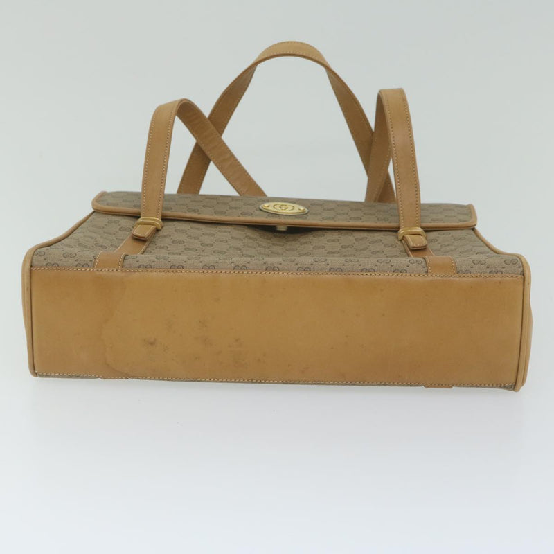 Gucci Gg Canvas Beige Canvas Handbag (Pre-Owned)