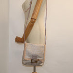 Fendi Zucchino Beige Canvas Shoulder Bag (Pre-Owned)