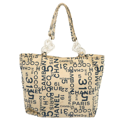 Chanel Shopping Beige Canvas Tote Bag (Pre-Owned)