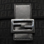 Fendi Zucchino Black Canvas Shoulder Bag (Pre-Owned)