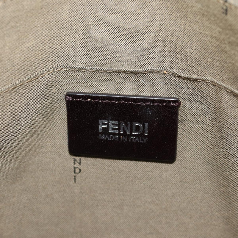 Fendi Zucca Beige Canvas Shoulder Bag (Pre-Owned)