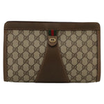 Gucci Ophidia Beige Canvas Clutch Bag (Pre-Owned)