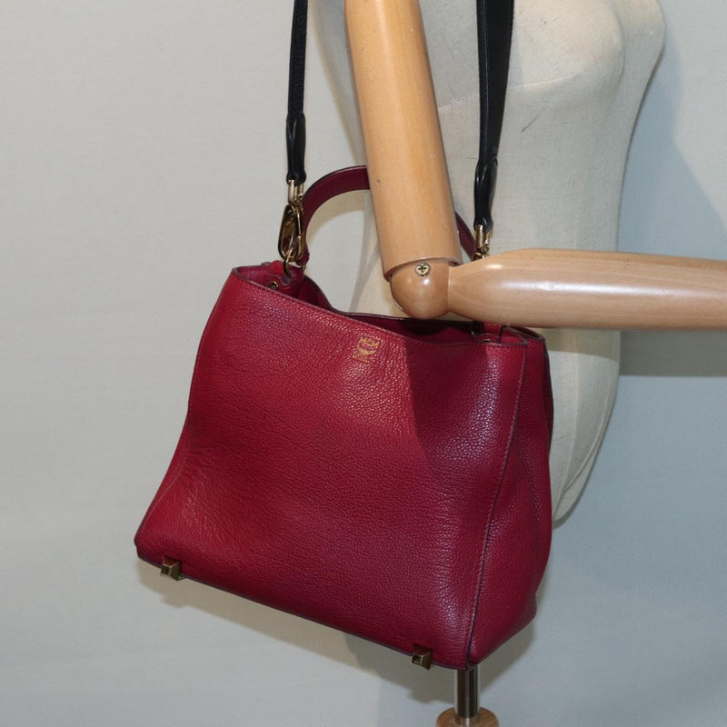 MCM Burgundy Leather Handbag (Pre-Owned)