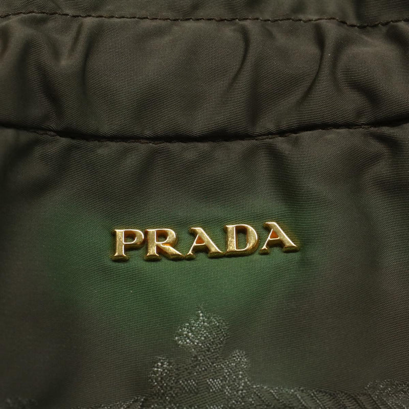 Prada Tessuto Khaki Synthetic Shoulder Bag (Pre-Owned)