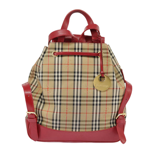 Burberry Nova Check Beige Canvas Backpack Bag (Pre-Owned)