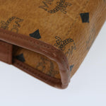 MCM Visetos Stark Brown Canvas Clutch Bag (Pre-Owned)