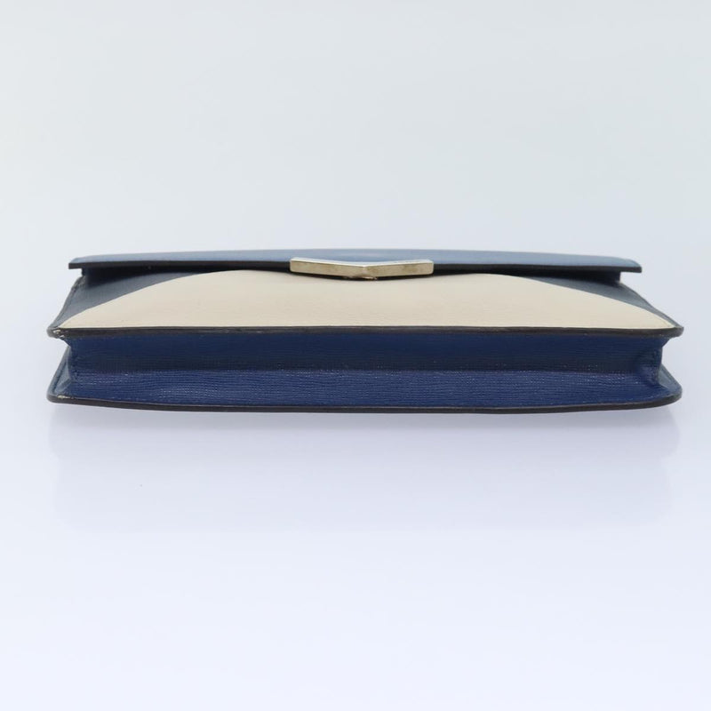 Fendi 2Jours Blue Leather Clutch Bag (Pre-Owned)