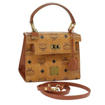 MCM Visetos Brown Canvas Handbag (Pre-Owned)