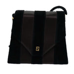 Fendi Pecan Brown Velvet Shoulder Bag (Pre-Owned)