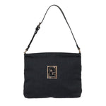 Fendi Zucca Black Canvas Shoulder Bag (Pre-Owned)