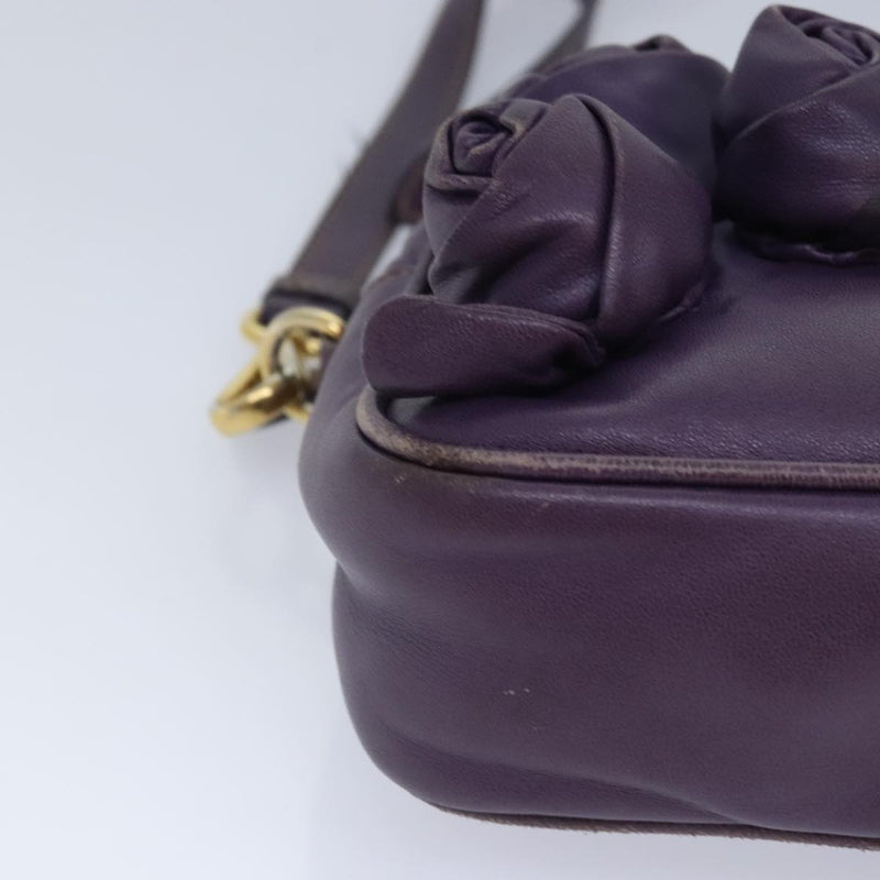 Prada Purple Leather Shoulder Bag (Pre-Owned)