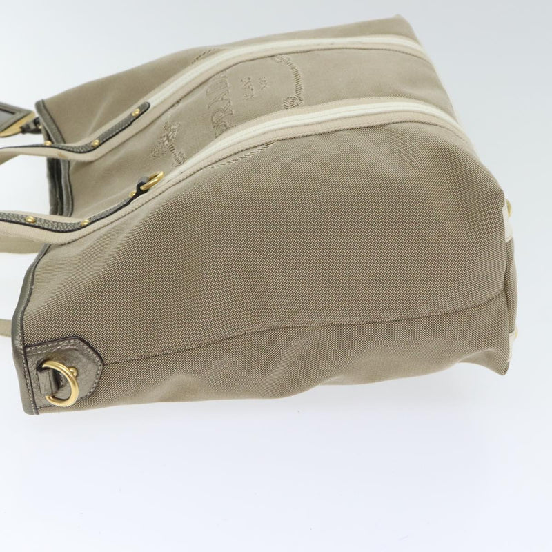 Prada Canapa Beige Canvas Handbag (Pre-Owned)