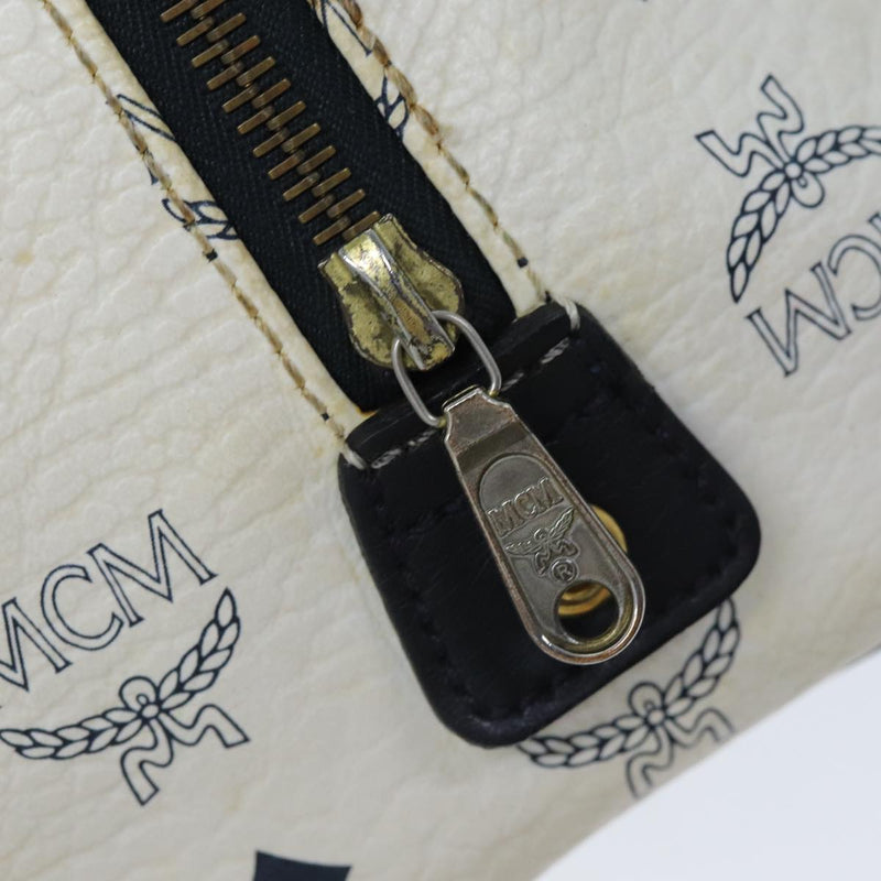 MCM Visetos White Leather Handbag (Pre-Owned)