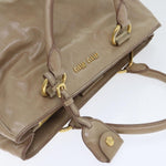 Miu Miu Vitello Beige Leather Handbag (Pre-Owned)