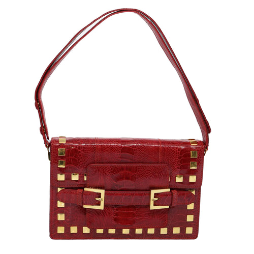 Fendi Red Leather Shoulder Bag (Pre-Owned)