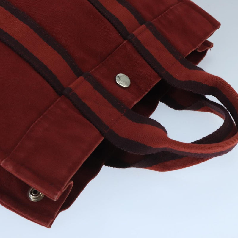 Hermès Herline Burgundy Canvas Tote Bag (Pre-Owned)