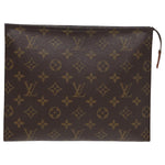 Louis Vuitton Poche Toilette Brown Canvas Clutch Bag (Pre-Owned)